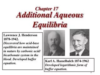 Additional Aqueous Equilibria