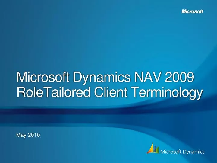 microsoft dynamics nav 2009 roletailored client terminology