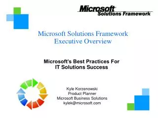 Microsoft Solutions Framework Executive Overview