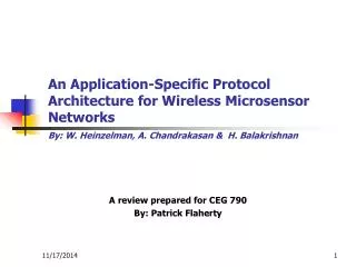 A review prepared for CEG 790 By: Patrick Flaherty