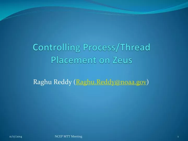 controlling process thread placement on zeus