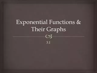 Exponential Functions &amp; Their Graphs