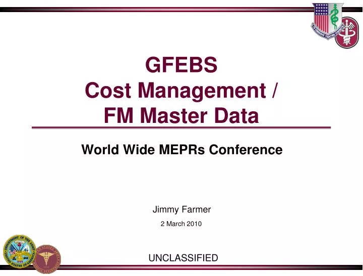 gfebs cost management fm master data