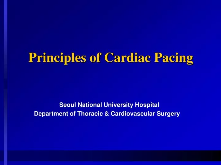 principles of cardiac pacing