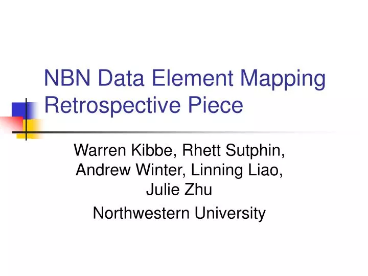 nbn data element mapping retrospective piece