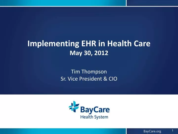 implementing ehr in health care may 30 2012