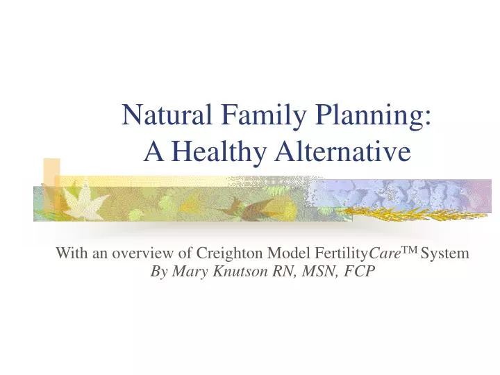 natural family planning a healthy alternative