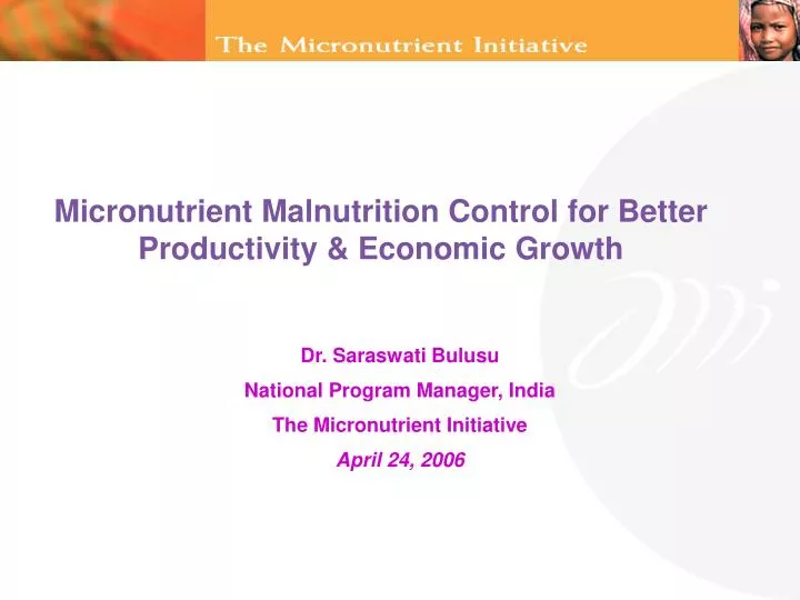micronutrient malnutrition control for better productivity economic growth