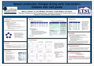 Speech production changes during early intervention: Children with cleft palate