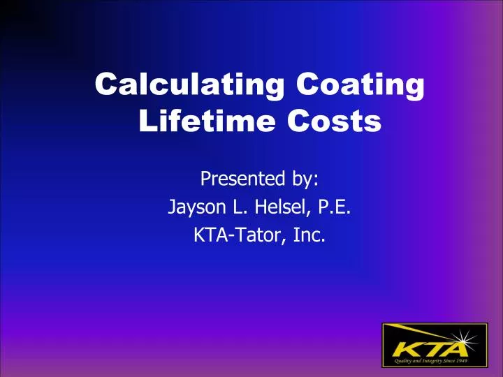 calculating coating lifetime costs