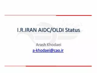 I.R.IRAN AIDC/OLDI Status