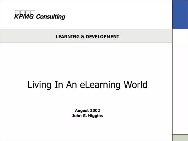 living in an elearning world