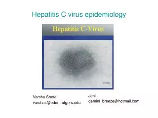 Hepatitis C virus epidemiology