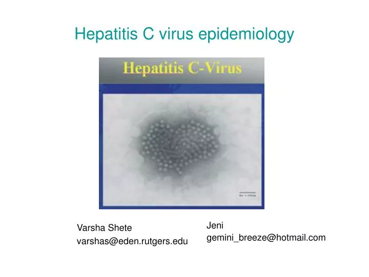 hepatitis c virus epidemiology
