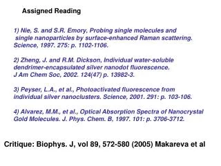 1) Nie, S. and S.R. Emory, Probing single molecules and
