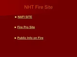 NHT Fire Site