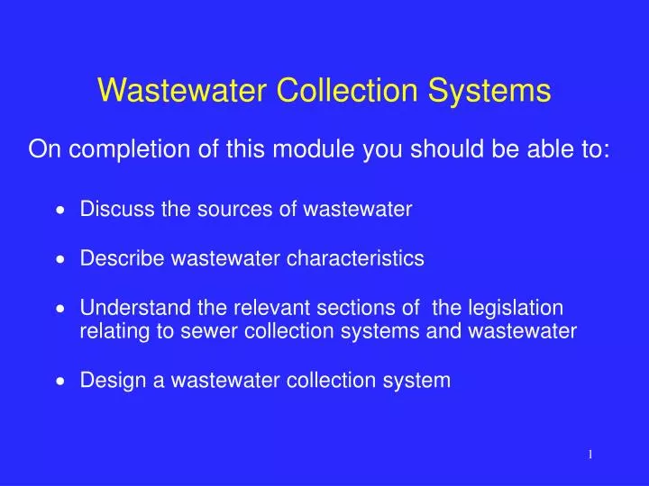 wastewater collection systems