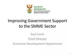 Improving Government Support to the SMME Sector