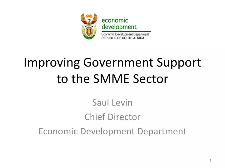 improving government support to the smme sector