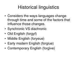 Historical linguistics