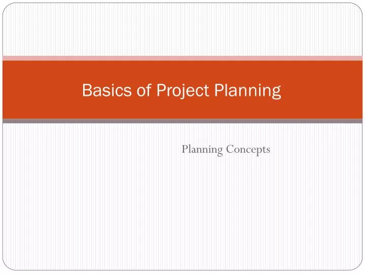 basics of project planning