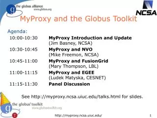 MyProxy and the Globus Toolkit