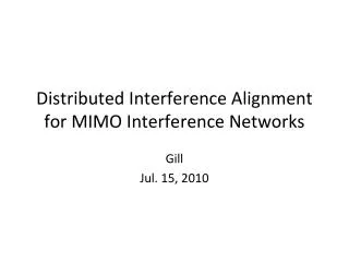 Distributed Interference Alignment for MIMO Interference Networks