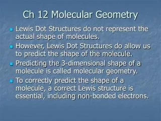 Ch 12 Molecular Geometry