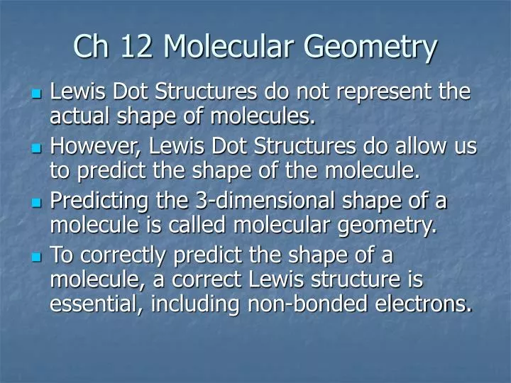 ch 12 molecular geometry