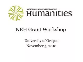 NEH Grant Workshop