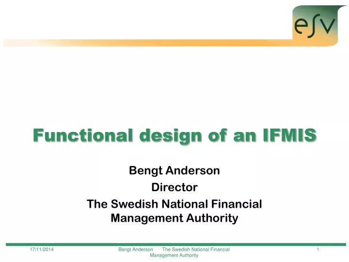 functional design of an ifmis