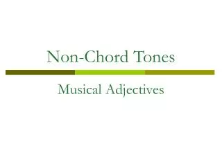 Non-Chord Tones