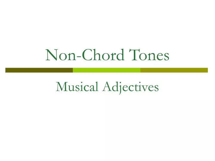 non chord tones