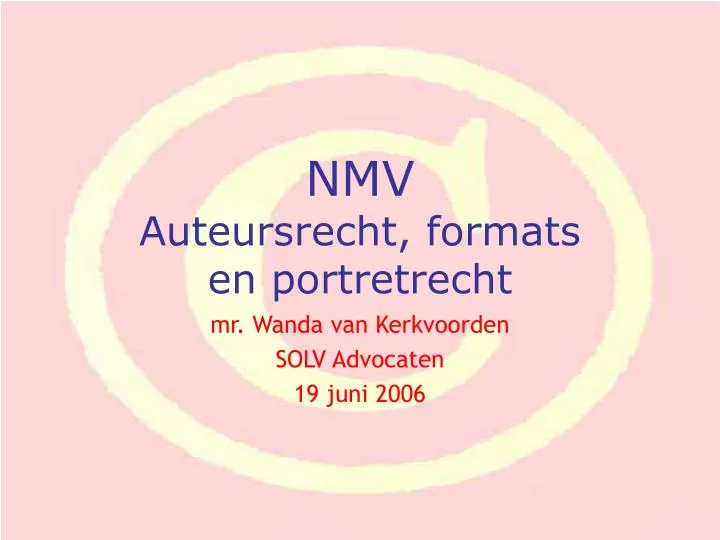 nmv auteursrecht formats en portretrecht