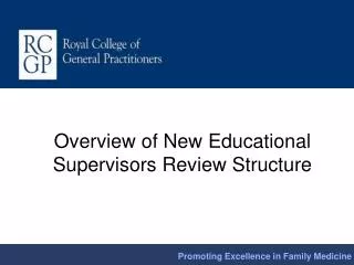 Overview of New Educational Supervisors Review Structure