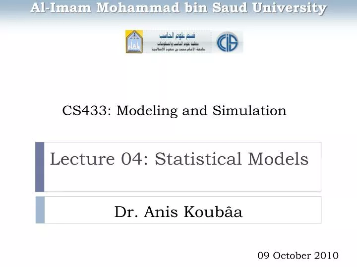 cs433 modeling and simulation