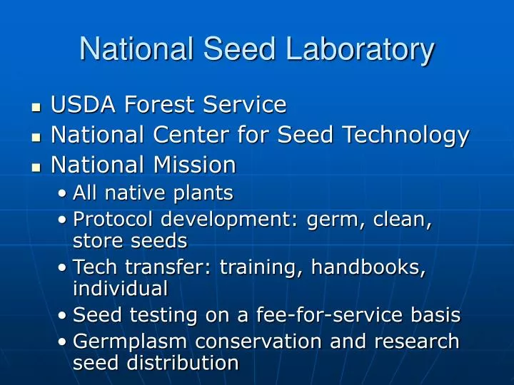 national seed laboratory