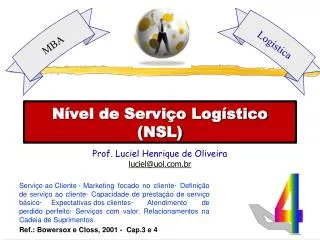 n vel de servi o log stico nsl