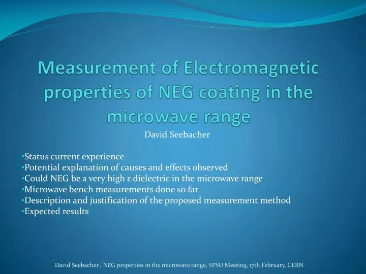 measurement of electromagnetic properties of neg coating in the microwave range