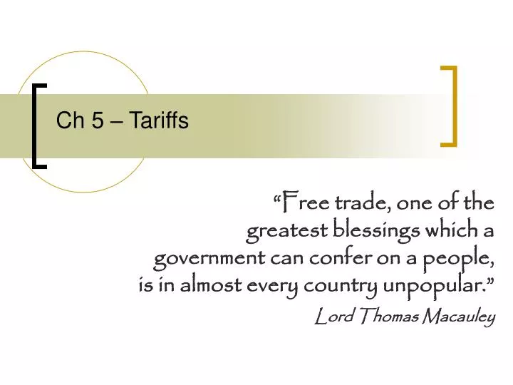 ch 5 tariffs