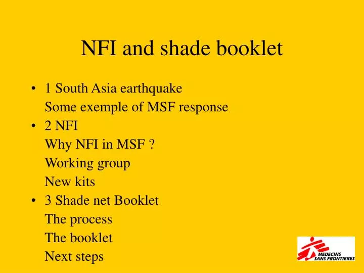 nfi and shade booklet