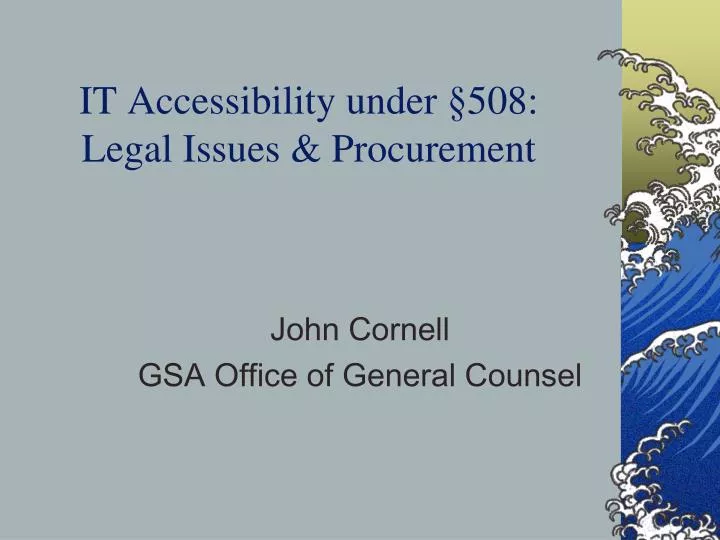 it accessibility under 508 legal issues procurement