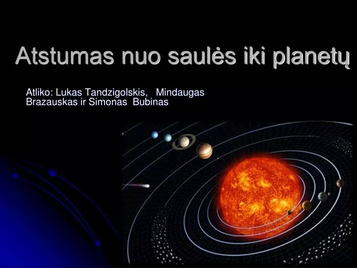 atstumas nuo saul s iki planet