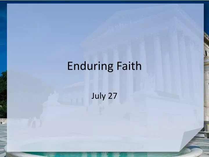 enduring faith