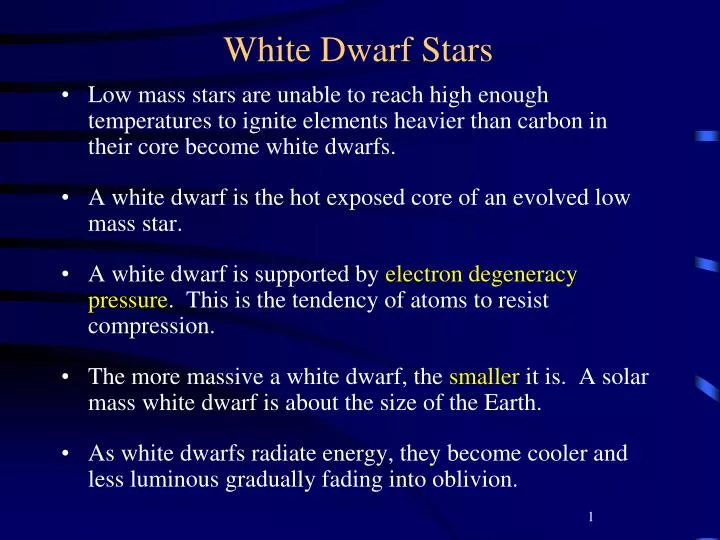 white dwarf stars