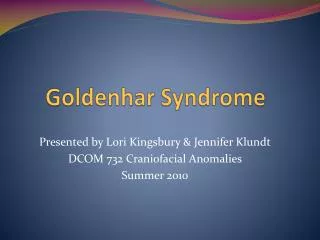 Goldenhar Syndrome