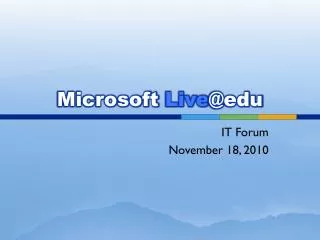 Microsoft Live @edu