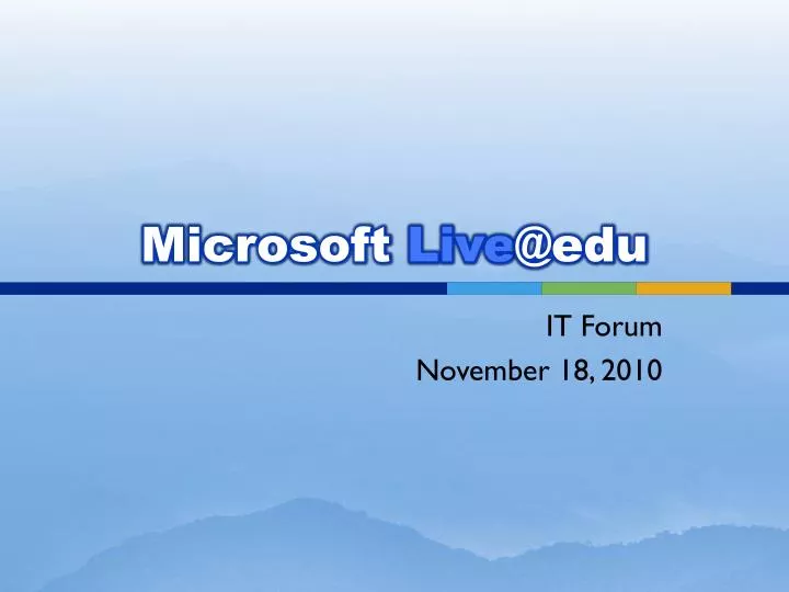 microsoft live @edu
