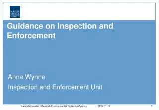 Guidance on Inspection and Enforcement