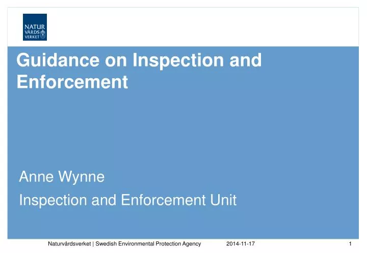 guidance on inspection and enforcement